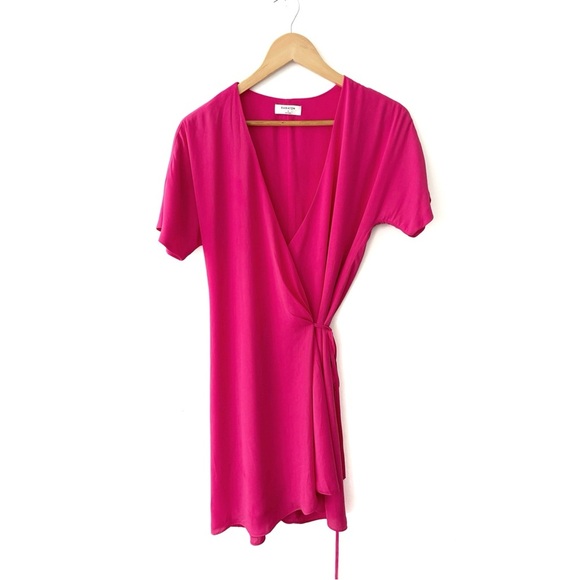 Babaton | Wallace Wrap Dress Hot Pink Small Aritzia - Picture 6 of 10